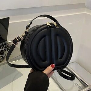 Black Quilted Mini Bag with Gold Hardware